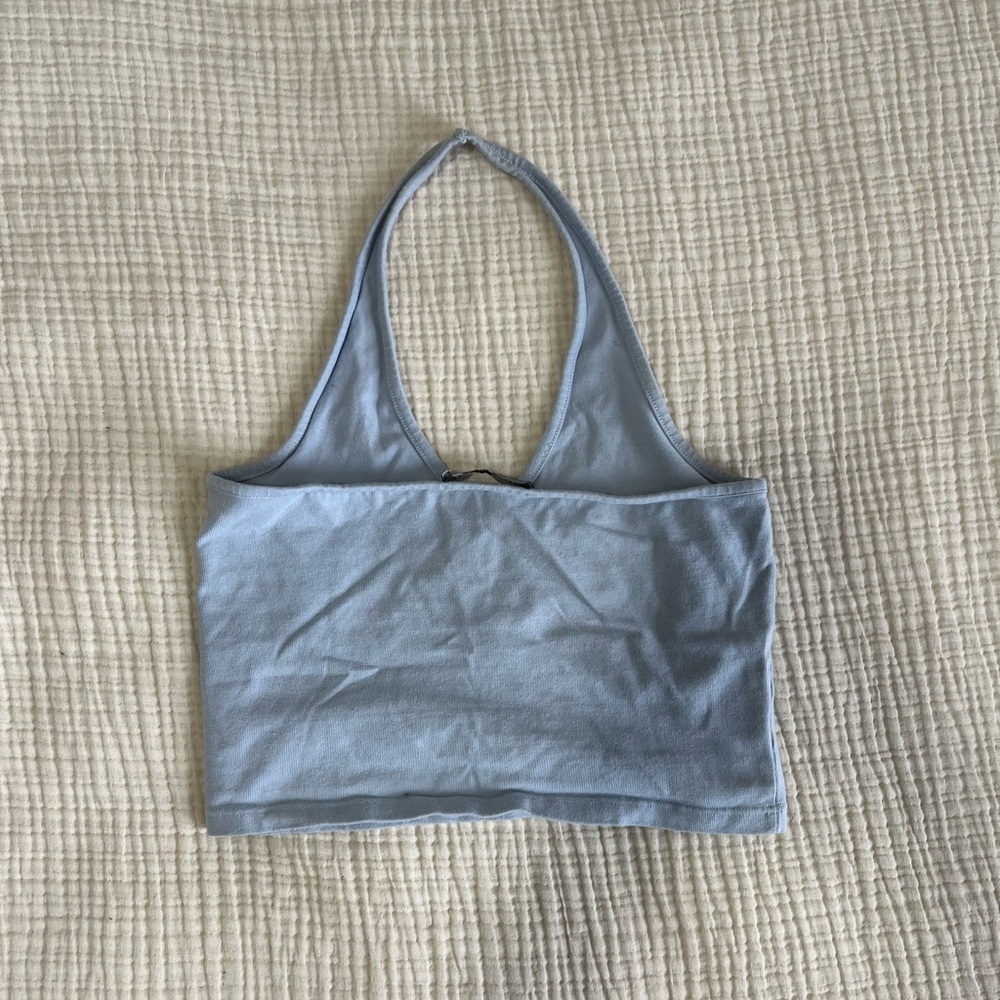 Brandy Melville Light Blue Halter Top - Picture 3 of 5